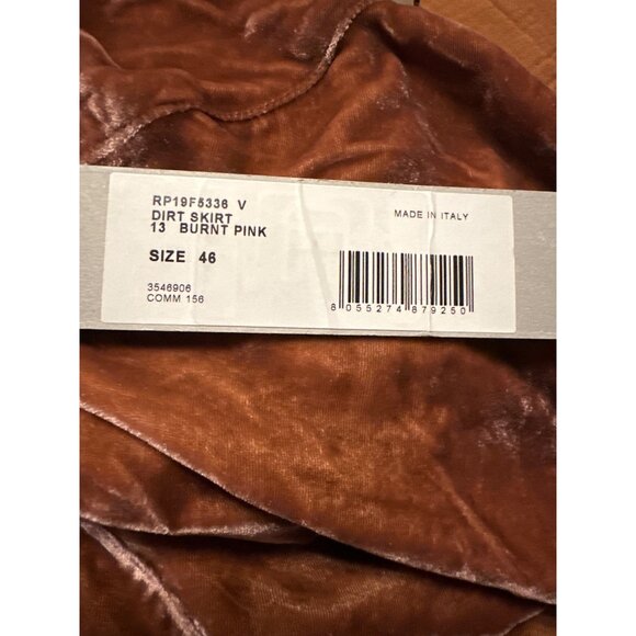 Rick Owens Larry F/W 19 Burnt Pink Velvet Dirt Skirt w Thigh Slits Made in Italy - Picture 9 of 13
